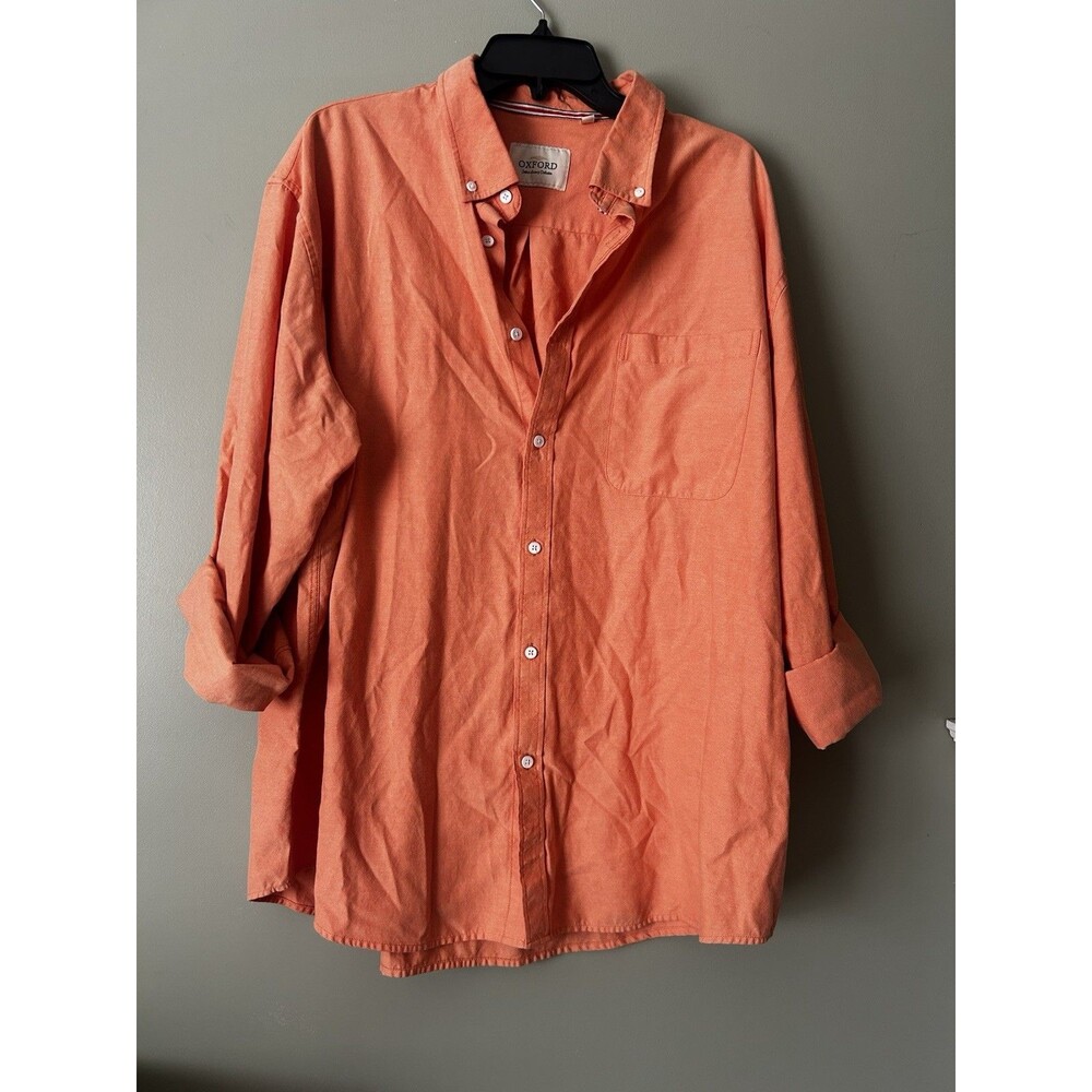 Oxford Luxury Collection Button-down Long Sleeves Men’s 2XL Chest Pocket Coral